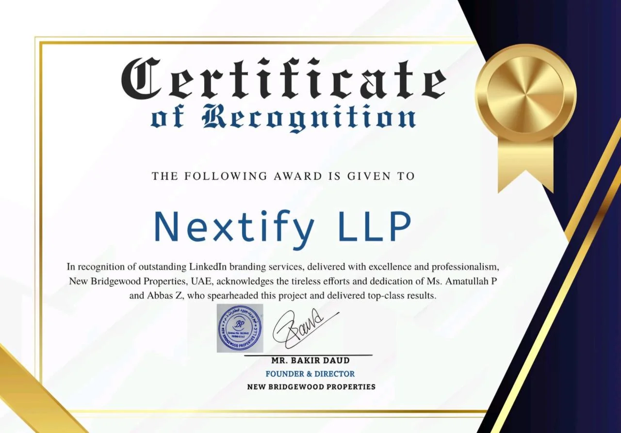 LinkedIn branding recognition,  Nextify LLP
